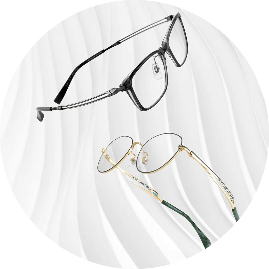 メガネが二個並んでいる写真